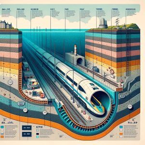 Underground High Speed Train Tunnel Cross Section Illustration Underground High-Speed Train Tunnel Cross-Section Illustration