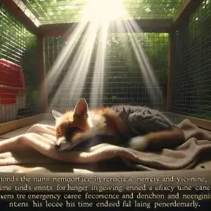 Healing Light Injured Fox Basks In Sanctuary Sunbeams Healing Light – Injured Fox Basks in Sanctuary Sunbeams