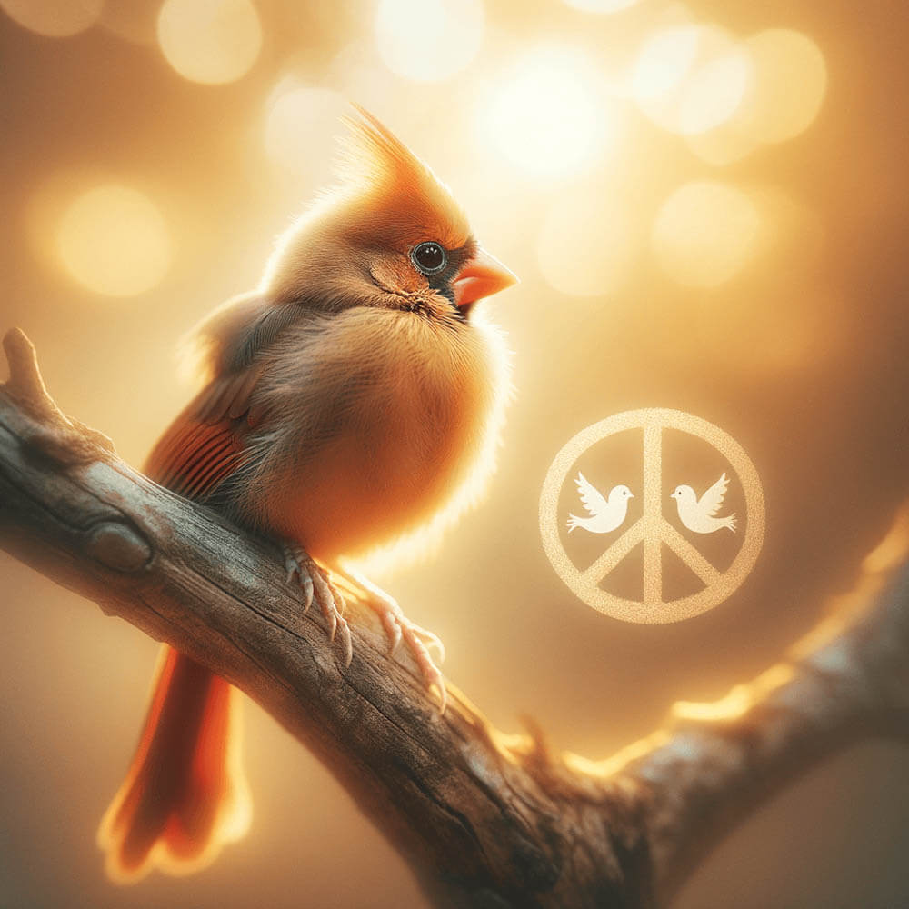 Peaceful Light - Northern Cardinal Wildlife Tribute Symbolizing Hope and Healing