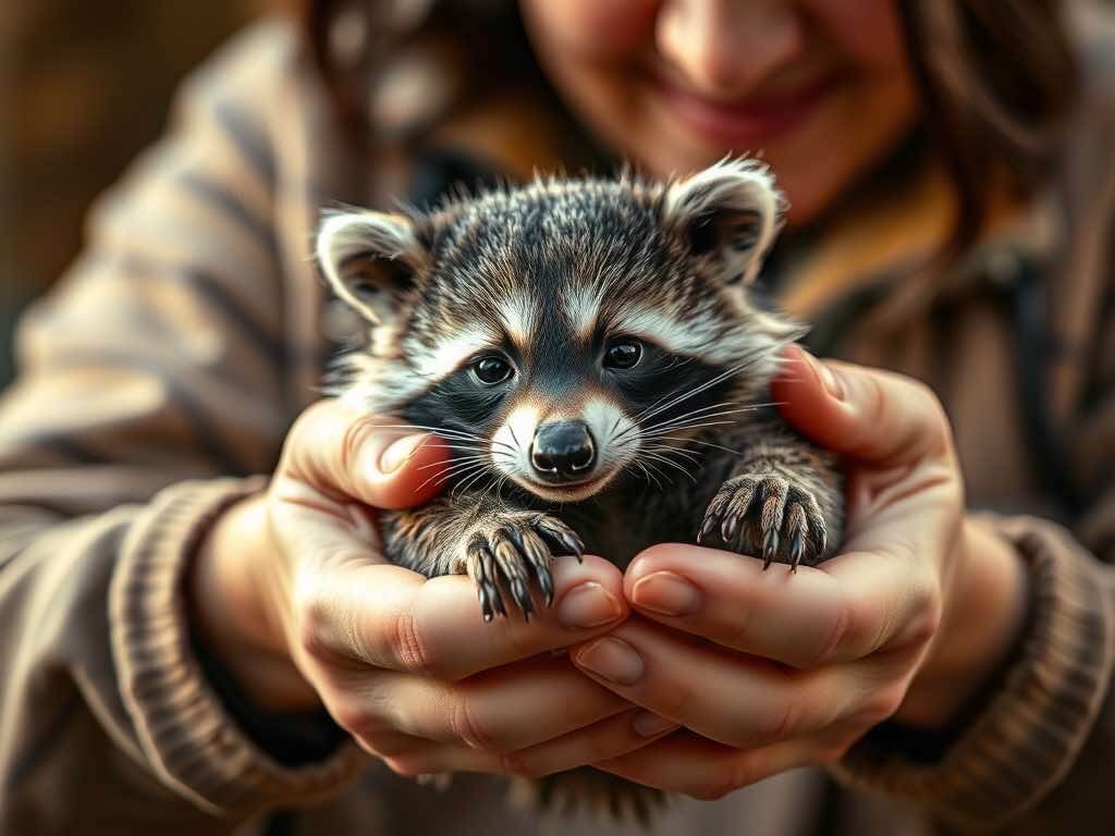 Cute little raccoon