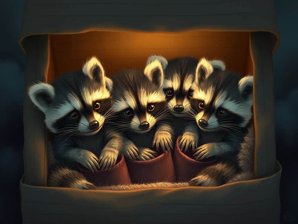 Raccoon Babies left behind in attic as mom flees for her life