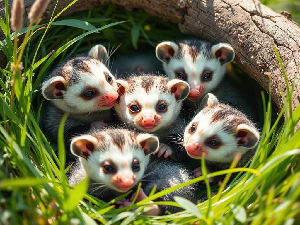 Opossum Babies peeking out