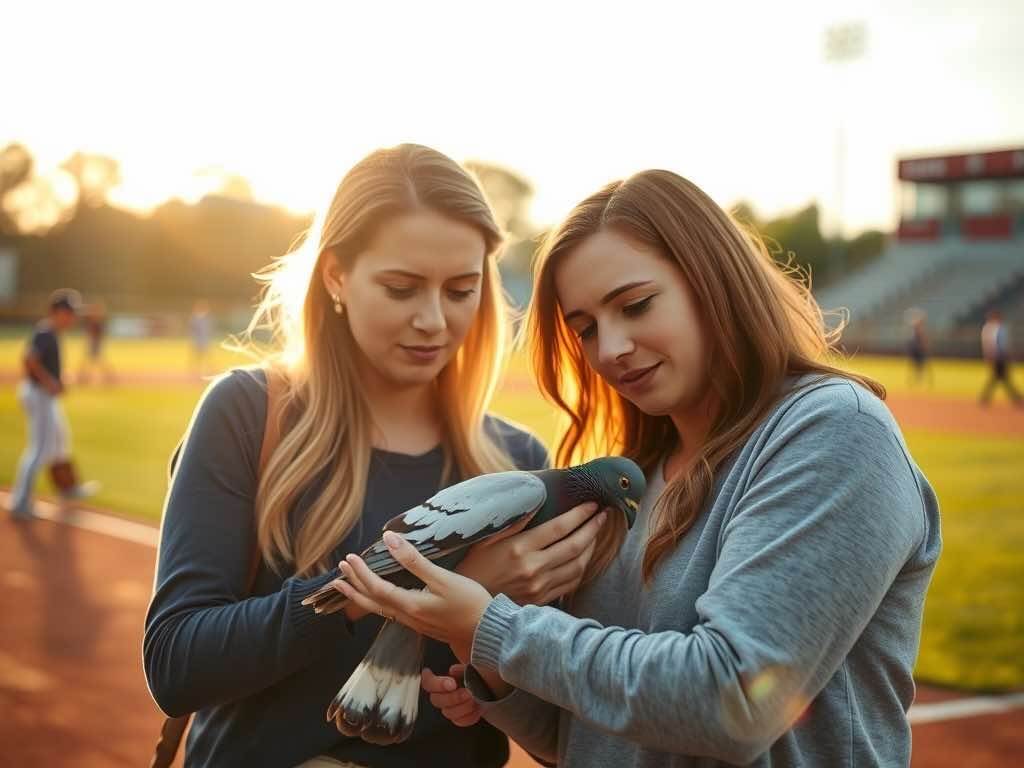 Two teachers help injured pigeon